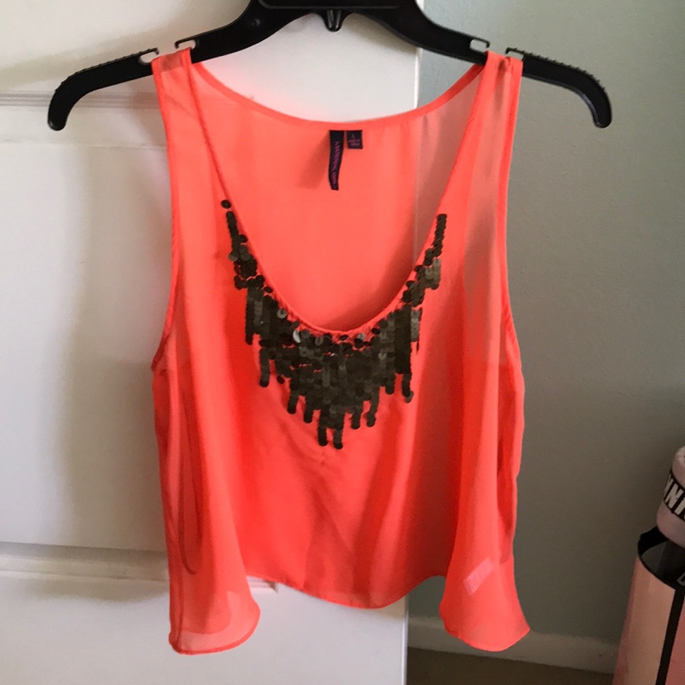 Sheer Orange FUN Tank Top